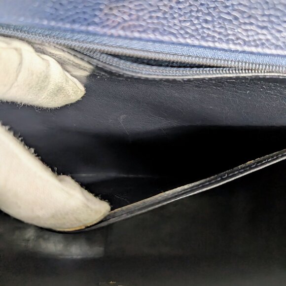 Chanel Rare Vintage Dark Blue Vertical Caviar Mademoiselle Kelly - Picture 14 of 16